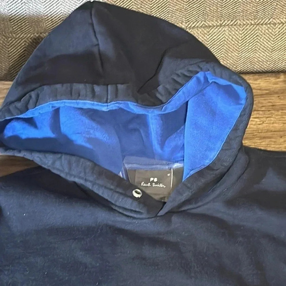 PS Paul Smith Zebra Logo Organic Cotton Hoodie Black Sweatshirt Size Medium - Picture 5 of 14